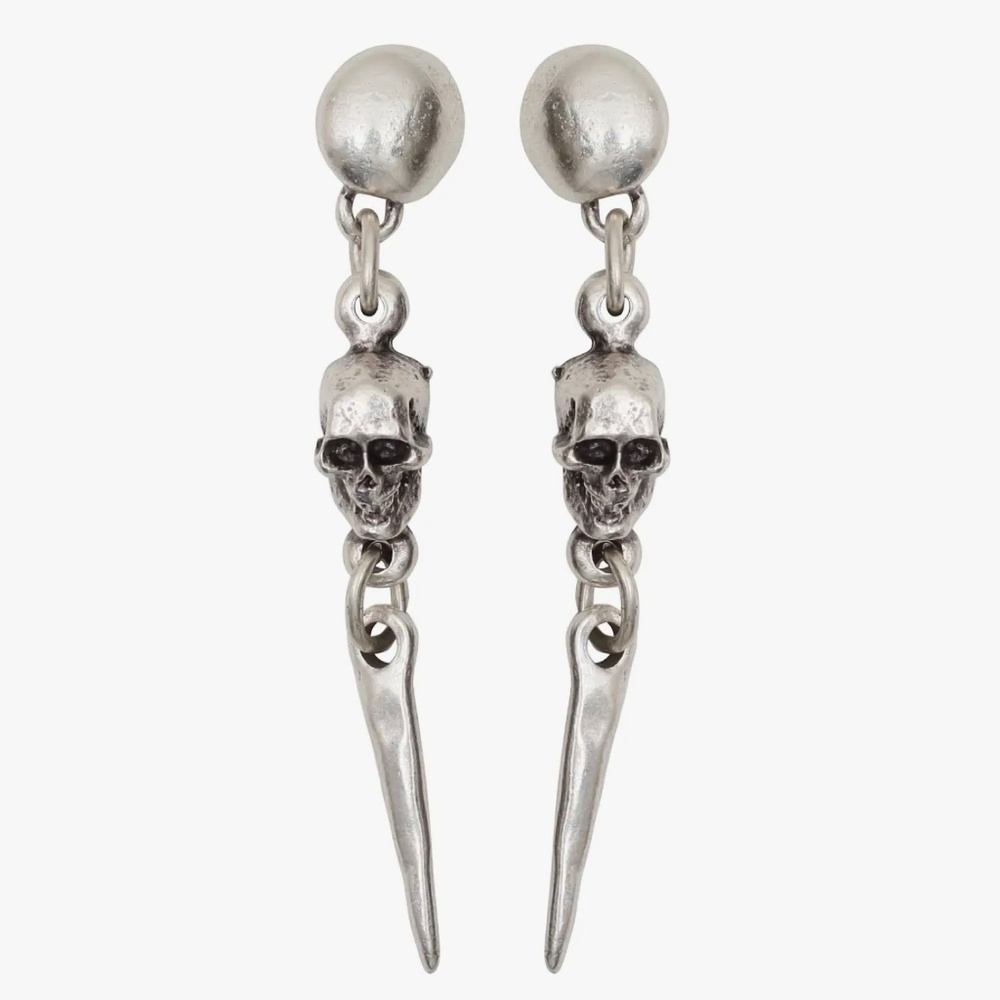 Pewter Skull Earrings